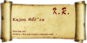 Kajos Róza névjegykártya